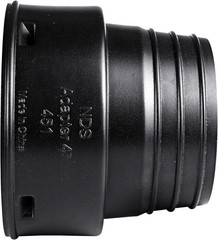 451 HDPE Corrugated Adapter 4-Inch for Sewer & Drain Pipe Connections Black