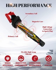Ignition Coil Packs UF598 and Iridium Platinum Spark Plugs 97968 Fits for Min…
