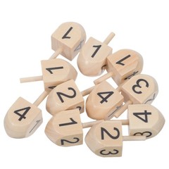 10 Pcs Festive Wooden Top Dreidel Craft Decor Chanukah Party Favor Dreidels