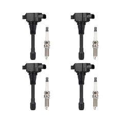 4Pcs UF549 Ignition Coil Pack and 9029 Iridium Spark Plug Compatible with Nis…