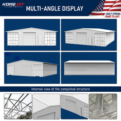 40 x 36FT Shipping Container Roof Kit Heavy Duty Steel Shelter with Roller Door