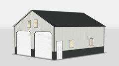 2 Car Garage 24X30X12 Fully Insulated, Upgrades, Gutters available some areas