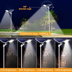 Commercial 2000W Solar Street Lights Outdoor Solar LED Flood Light for Parking