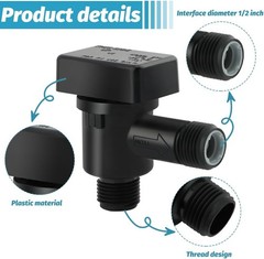 571-Vac-Chk RV Black Tank Valve, Plastic, 1/2″ NPT, Check Sewer…