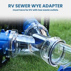 DUMPMAN RV Wye Sewer Hose Adapter, Hoses Y wye adapter, Transparent
