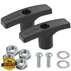 TonGass 2-Pack RV Waste Valve Handle Upgrade Alloy Black Camper Parts