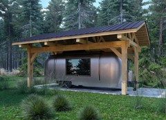 400 sq.ft. 13’x27′ PREMIUM HEAVY TIMBER CARPORT FOR RV CARS PAVILION WOOD PREFAB