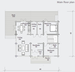 MODERN WOODEN HOUSE KIT #LH-219 ECO FRIENDLY WOOD PREFAB DIY BUILDING CABIN HOME