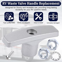 Heavy Duty Metal RV Waste Valve Handle Kit Easy Install fits Camper Sewer System