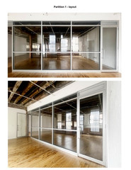 Office Partition/Glass Aluminum Walls w/Doors DEINSTALLATION & REMOVAL REQUIRED