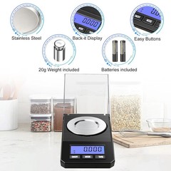 Milligram Scale 50G/0.001G High Precision Mg Scale, Portable Jewelry Scale .001