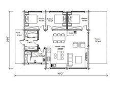 LOG HOUSE KIT #LH-120 ECO FRIENDLY WOOD PREFAB DIY BUILDING CABIN HOME MODULAR