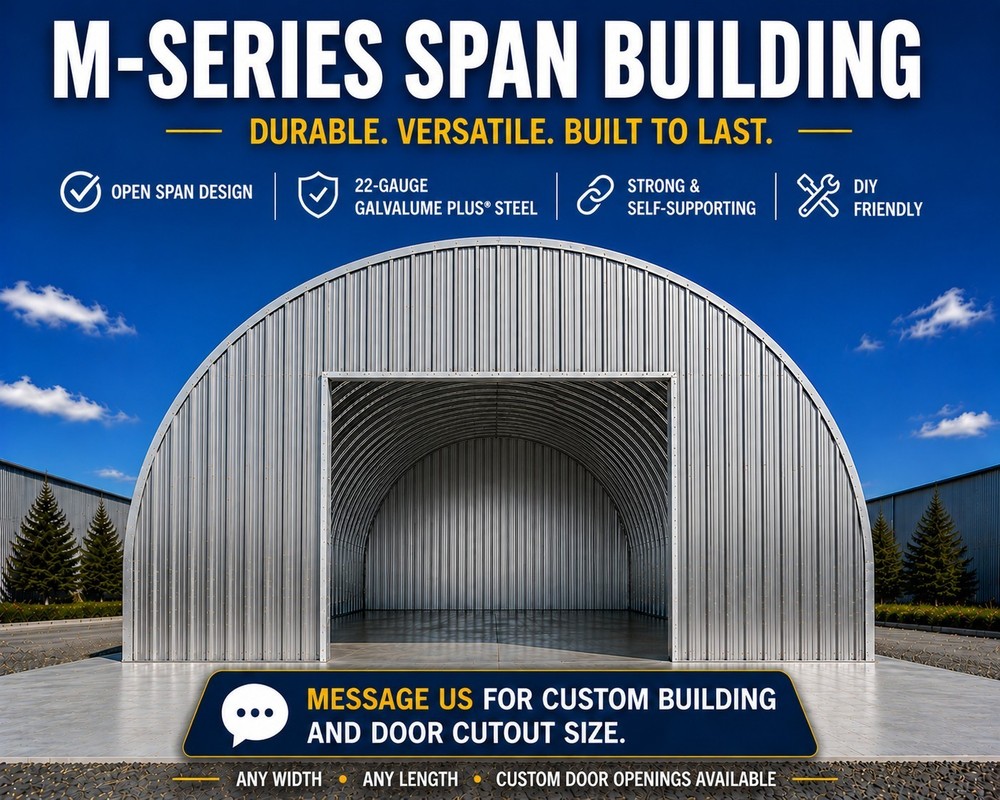 14x24x10 DuroSPAN Steel Building Cabin DIY Off Grid Kit with Ends Walls Included