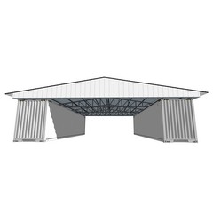 40’x36’x13′ Shipping Container Shelter/Heavy Duty Galvanized Steel(No Container)