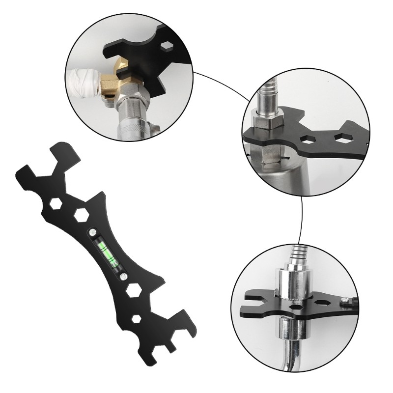 Multifunctional Bathroom Wrench Bend Angle Leveling Wrench Shower Install