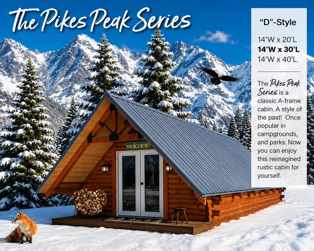 Log Cabin Kit 14′ x 30′ *** SHIPPING NATIONWIDE *** The Pikes Peak Series