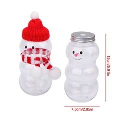500ML Christmas Snowman Water Bottle Milk Tea Coffee Juice Portable Drinking Cup