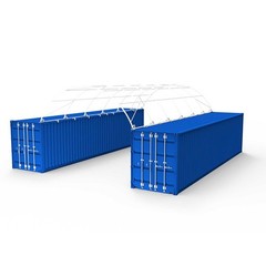 40x20x7FT Shipping Container Canopy w/Galvanized Steel Frame & PVC Fabric Cover