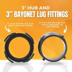 TonGass (Combo Pack) RV Sewer Hose Fitting Adapter Not Threaded Port, Black