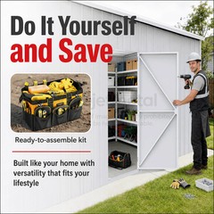 45′ x 25′ x 14′ Outdoor Storage Shed Reinforced Steel Structure Barn Car Garage