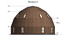 MOON HOUSE 40’ DIAM DOME FRAMING KIT 1710 sq.ft WOOD PREFAB DIY HOME DIY PREFAB