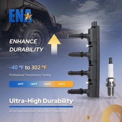 ENA UF669 Ignition Coil Pack and 3068 Iridium Spark Plugs for 1.4L Compatible…