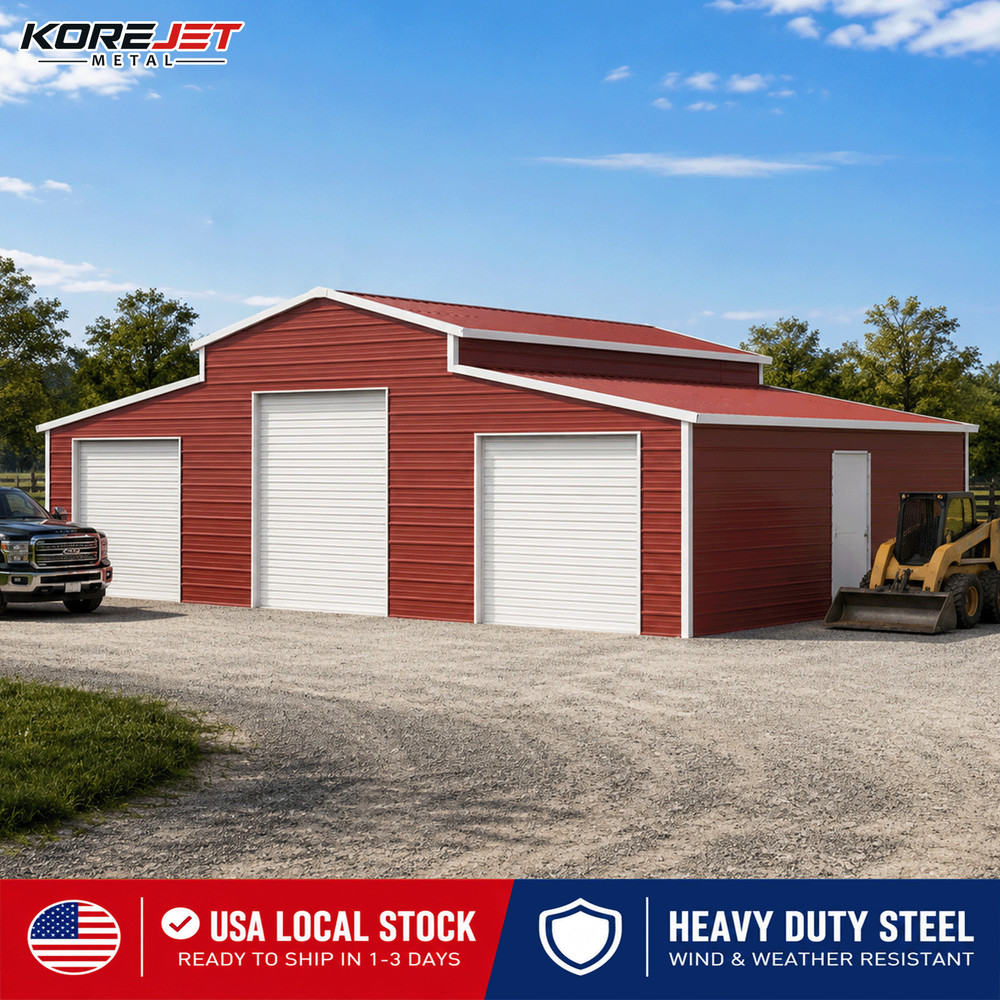 42x30x13ft Metal Garage Shed Outdoor Storage Heavy Duty Galvanized Steel Barn