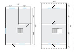 Split level 1000 sq. ft. Log Cabin D.I.Y. Building Kit
