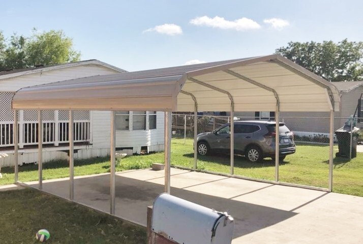 18Wx20Lx6H Steel Carport – TX, OK & NM only, Lifetime 100MPH wind warranty.