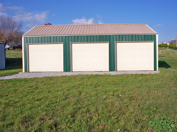 GALVANIZED STEEL INSULATED 3-CAR GARAGE – METAL BUILDING – Shop KIT