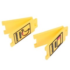 2Pcs Mini Plastic Warning Desk Signs Yellow Office Decor Reusable Caution