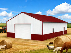 51x31FT Metal Barn Garage w/ Electric Roll-Up Door for Farm & Industrial Storage