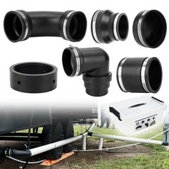 Ustinian RV and Camper Sewer Waste Plumbing 18.31″L x 12.17″W, Black