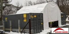 20’x40′ (15 oz PVC) Upgraded Shipping CONTAINER MOUNTED Fabric canvas Shelter