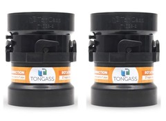 2 x Combo Pack RV Sewer Hose Fitting Adapter – PVC Connection 3 inches, Black
