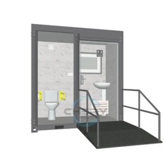 Handicap-Accessible Portable Restroom w/ Bowl & Sink Mobile Toilet for Disabled