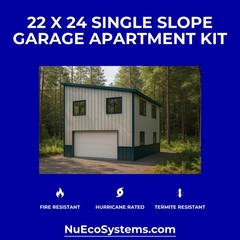 ADU KIT 30′ x 24′ x 19′ Tall Lightweight Galvanized Steel Garage & Apartment