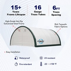 W20’xL42’xH12′ Portable Single Truss Storage Shelter 11OZ PE Canvas Shelter