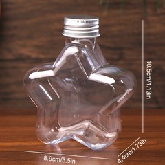 200ML Star Plastic Bottle Clear Milk Tea Coffee Water Bottle Drinking Bottles