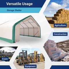 20’x40’x12′ Single Truss Storage Shelter 15oz PVC Fabric Hoop Building |Durable