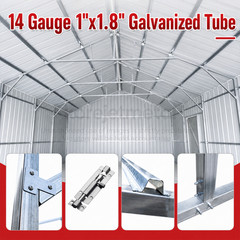 45′ x 25′ x 14′ Outdoor Storage Shed Reinforced Steel Structure Barn Car Garage