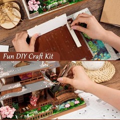 Japanese Cherry Blossom Miniature House Building Kit – Perfect Gift for Adults