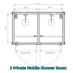 Bastone 2-Stall Mobile Shower Room | Insulated Portable Shower Units