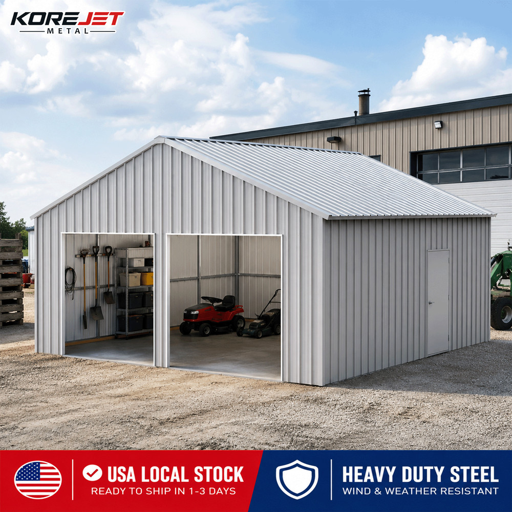 45′ x 25′ x 14′ Outdoor Storage Shed Reinforced Steel Structure Barn Car Garage
