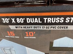 30×80 Double Truss Hoop Building Storage Shelter 17 Oz Canvass Fabric New