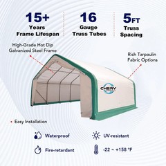 20’x40’x12′ Single Truss Storage Shelter 15oz PVC Fabric Hoop Building |Durable