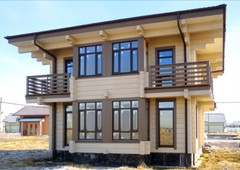 MODERN LOG HOUSE KIT #LH-215-1 ECO FRIENDLY WOOD PREFAB DIY BUILDING CABIN HOME