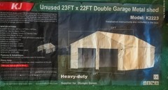 22′ x 23′ x 13′ Metal Car Garage/Outdoor Storage Shed Galvanized Steel Barn