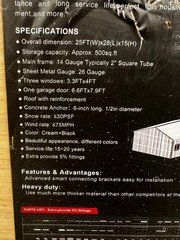 KJ 25′ x 28′ x 15′ Enclosed Metal Workshop Shed Storage Building