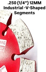 4″ -V- Crack Chaser Diamond Blade with .250″ Segment joint widening (1/4″ thick)